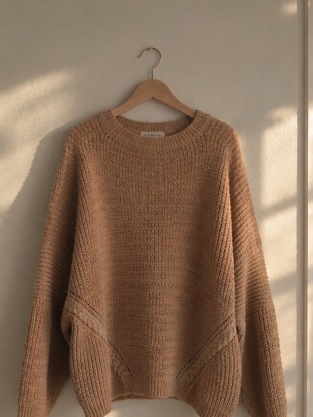 Cozy Tan Knit Sweater | Oversized Fall/Winter Sweater | Cute & Comfy